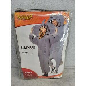 Spirit Halloween Adult Elephant Hooded Union Suit One Size Costume Pajamas